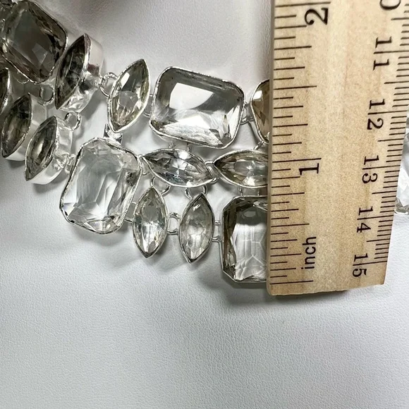 White Topaz 925 Large Necklace & Bracelet Set - Picture 3 of 8